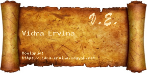 Vidra Ervina névjegykártya