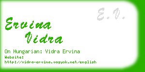 ervina vidra business card